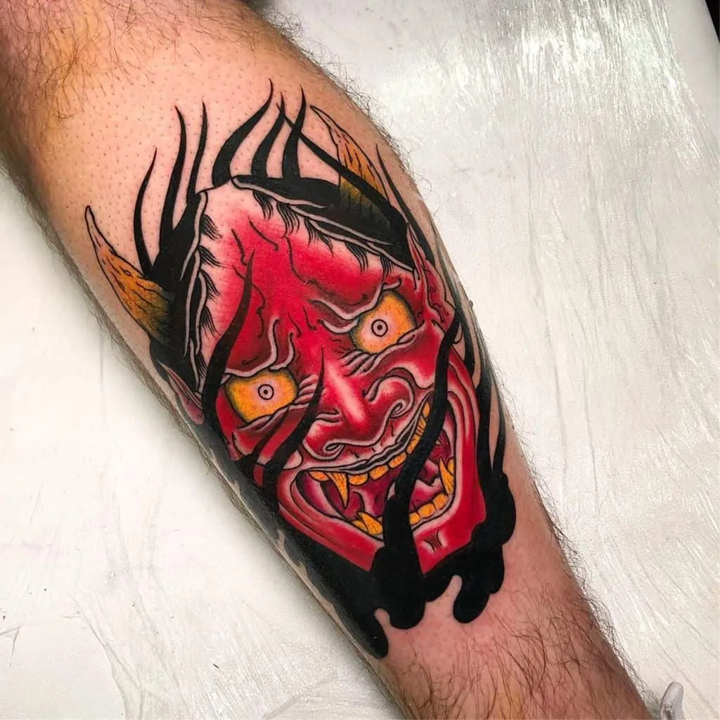 Colorful Mask Tattoo | selftattoo.com