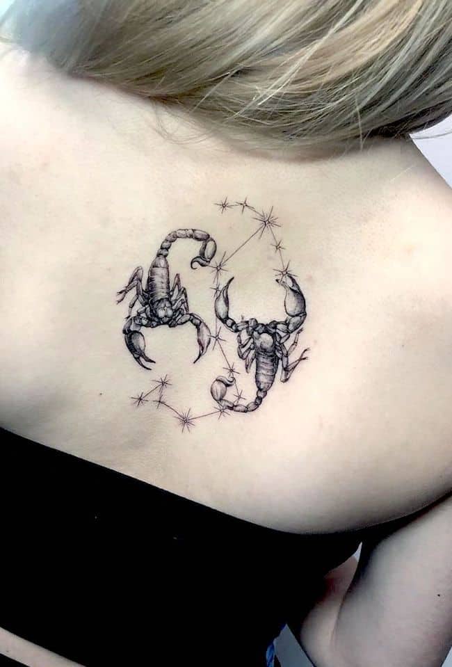 Scorpio Back Tattoo | selftattoo.com