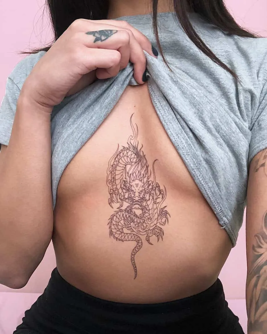 Dragon Breast Tattoo