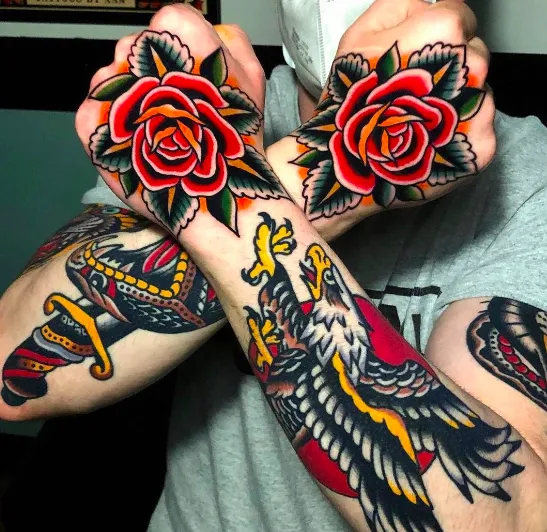 Rose Hand Tattoos | selftattoo.com