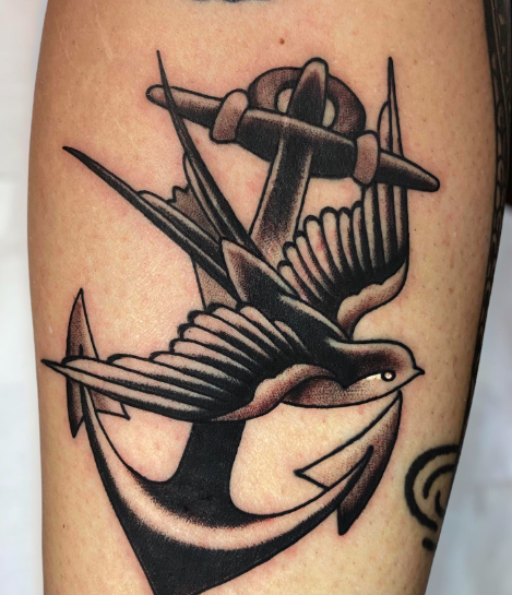 Swallow and Anchor Tattoo | selftattoo.com