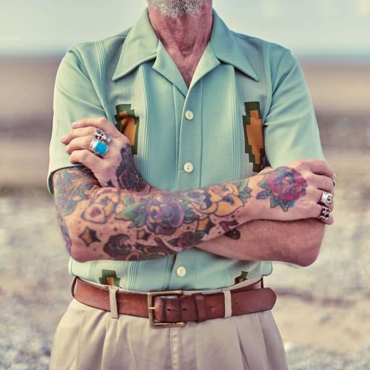 Bold and Colorful Classic Old-School Style Forearm and Hand Tattoos | selftattoo.com